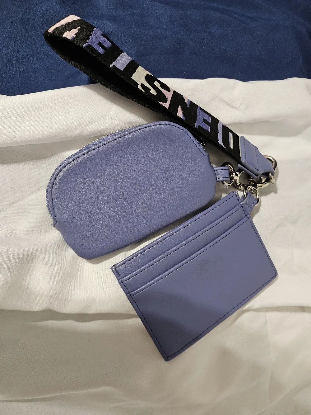 Steve Madden Lavender Cardholder & Mini Pouch Keychain Set